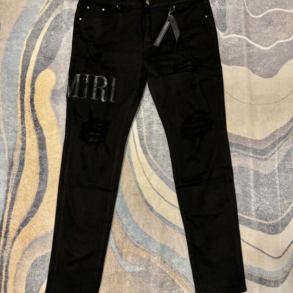 Black AMIRI Ripped Jeans Mens Size 34 or 36 Waist